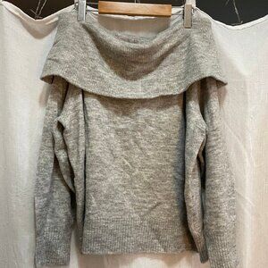 Grey Off-the-Shoulder Sweater
